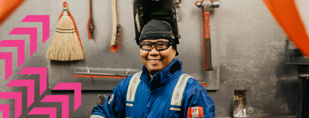 man in welding bay