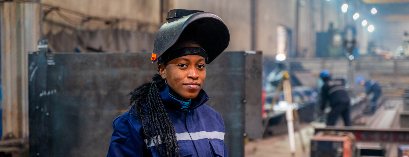female welder