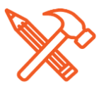 Apprenticeship icon is a hammer making an X with a pencil
