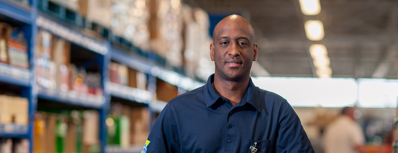 man in a grocery aisle